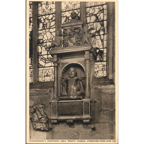 Vintage Photoglos PC - Shakespeare's monument, Stratford On Avon, Warwickshire