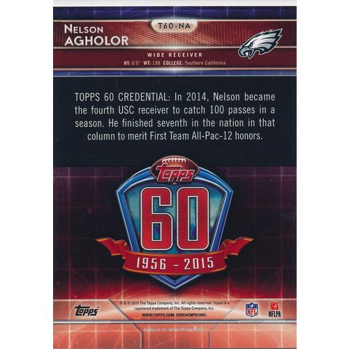 2015 Topps Football 60th Anniversary T60-NA Nelson Agholor Philadelphia Eagles