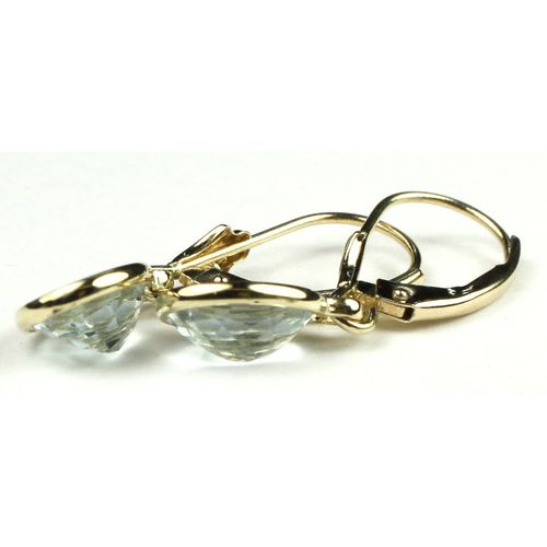 Aquamarine, 14KY Gold Leverback Earrings, E001