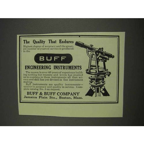 1913 Buff Engineering Instruments Ad - Quality Endures