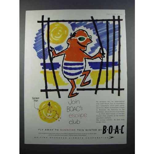 1959 BOAC Airways Ad - Join BOAC's Escape Club