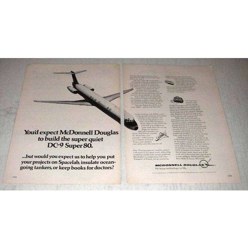 1978 McDonnell Douglas DC-9 Super 80 Ad - Super Quiet