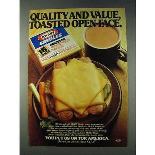 1978 Kraft Singles Ad - Toasted Open-Face