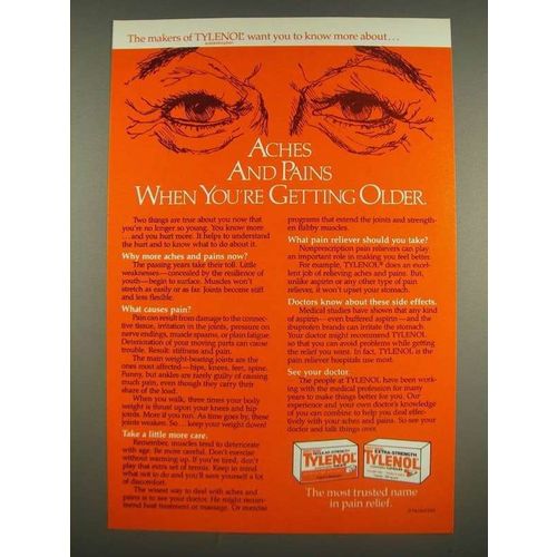 1985 Tylenol Medicine Ad - Aches and pains when you're getting older