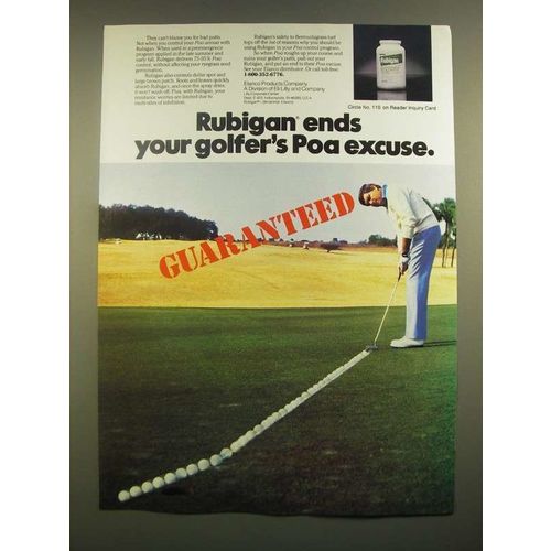 1988 Elanco Rubigan Ad - Ends Your Golfer's Poa Excuse