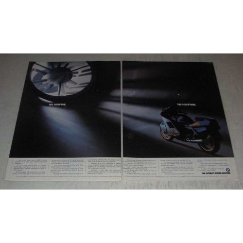 1989 BMW K1 Motorcycle Ad - The Sculptor. The Sculpture
