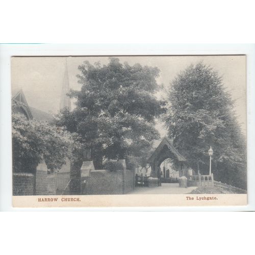 The Lych Gate Harrow Church Middlesex Postcard
