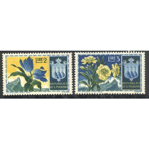 San Marino 1953 - SG465/466 - Flowers x 2 - MH