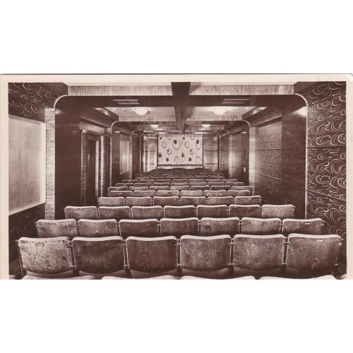 Cunard Whitestar Tourist Cinema R.M.S. Mauretania Ocean Liner Shipping Postcard