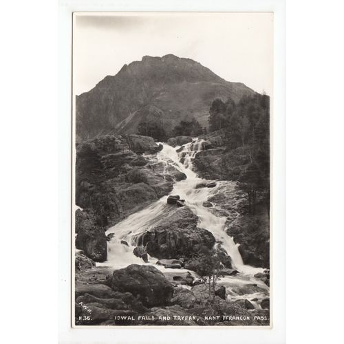 Idwal Falls Nant Ffrancon Pass Caernarvonshire RP Postcard N36