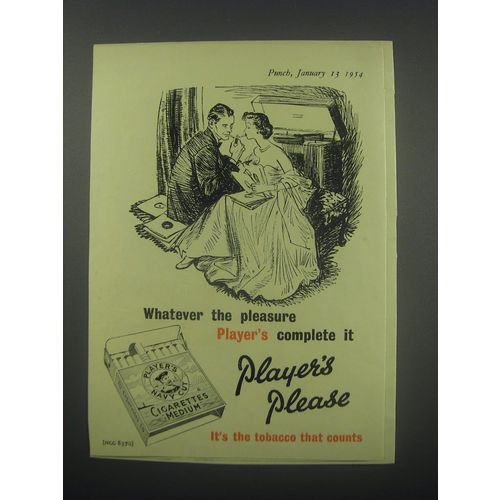 1954 Players Cigarettes Ad - Whatever the pleasure