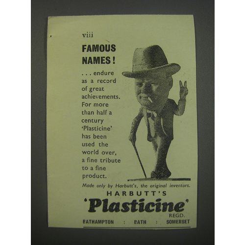 1954 Harbutt's Plasticine Ad - Famous names!