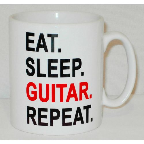 Eat Sleep Guitar Mug Can Personalise Guitarist Bass Lead Rhythm Classical Gift