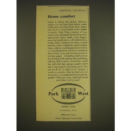1955 Park West London Ad - Home comfort