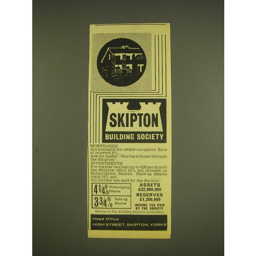 1963 Skipton Building Society Ad - Skipton Building Society Mortgages