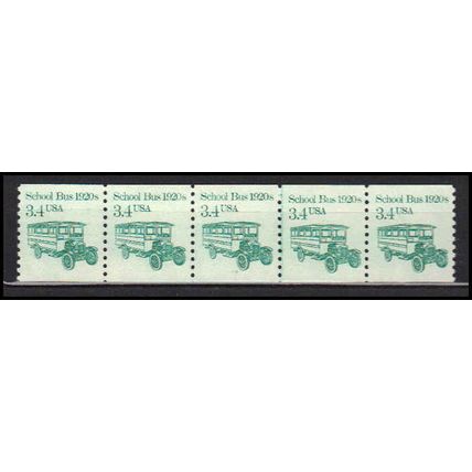 2123 3.4c School Bus Very Fine MNH Dry Gum PNC 1/5 X0031