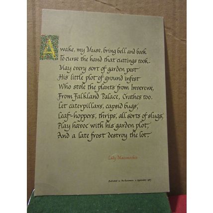 THE GARDENER'S CURSE, INVEREWE GARDEN, SCOTLAND postcard used J.Arthur Dixon =