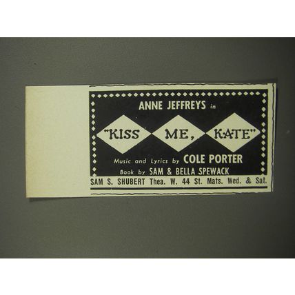 1951 Kiss Me, Kate Play Ad - Anne Jeffreys in Kiss Me, Kate