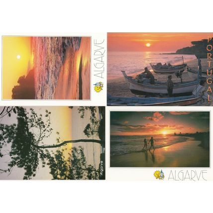 Algarve Golden Sunset 4x Portugal Postcard s