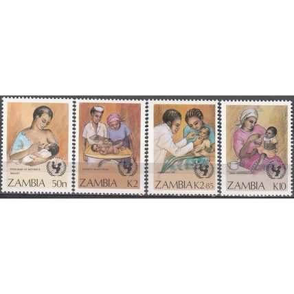 Zambia 1988 Michel 448 - 451 Neuf ** Cote (2002) 7.50 Euro Survivre des enfants