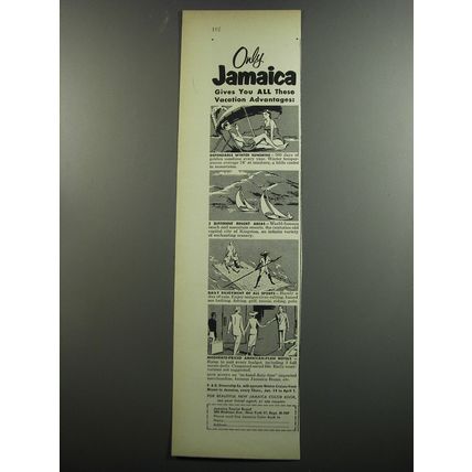1953 Jamaica Tourism Ad - Only Jamaica gives you all these vacation advantages