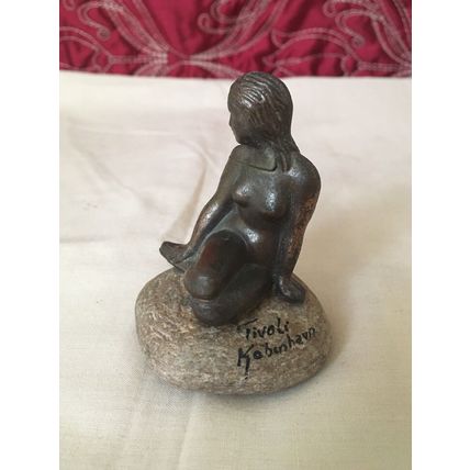 Vintage Hot Cast Bronze Nude Lady On Pebble Hand Signed & Dated 1961