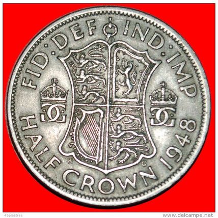 Ⰶ COAT OF ARMS ★ GREAT BRITAIN ★ HALF CROWN 1948! GEORGE VI★LOW START★NO RESERVE