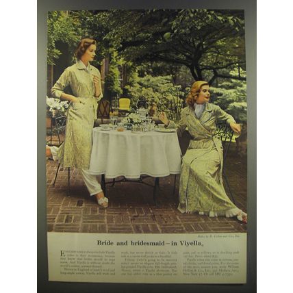 1956 Viyella Fashion Advertisement - Bride and bridesmaid - in Viyella