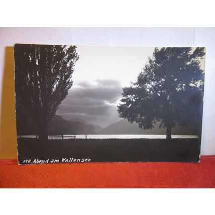 ABEND AM WELLENSEE , SWITZERLAND unused vintage postcard RP Lake Wellensee #