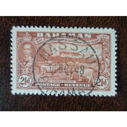 Bahamas 1948 Tercentenary Settlement Island Eleuthera 2 1/2d FDI stamp SG182