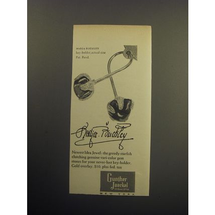 1957 Gunther Jaeckel Jewelry Advertisement - Nadja Buckley key-holder