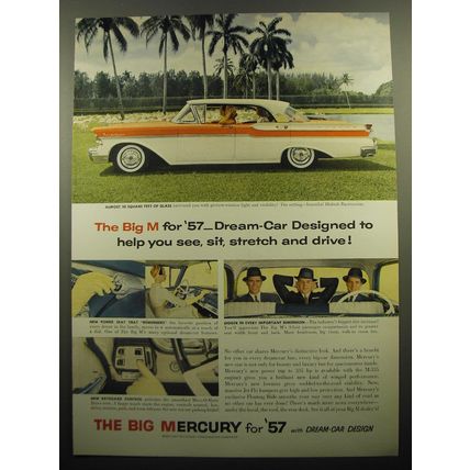 1957 Mercury Montclair Car Ad - The Big M for '57 - Dream-car designed