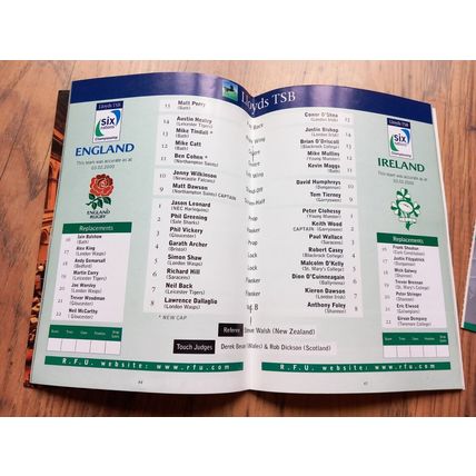 2000 England vs Ireland Six Nations Programme & Ticket, Twickenham, Rugby Union