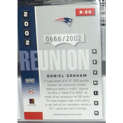 2003 Playoff Prestige DANIEL GRAHAM (Patriots) Reunion #R-20