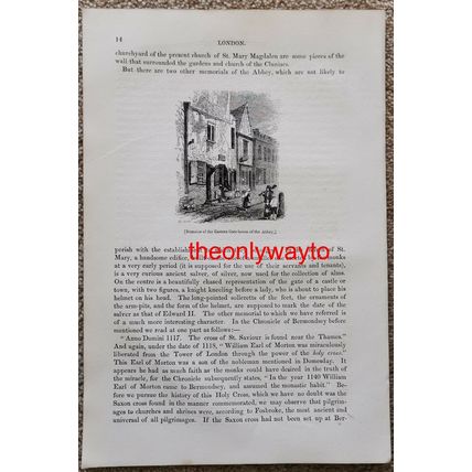 Bermondsey Abbey, Remains Of Gate House, London, Book Illustration (Print), 1842