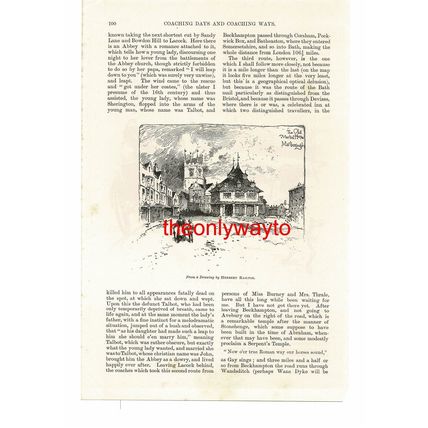 Old Market House, Marlborough, (Winter's Day, Reverse), Book Illustration, 1887