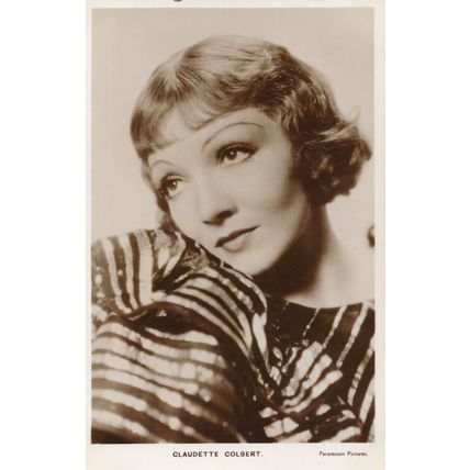 Claudette Colbert Paramount Pictures Film Star Real Photo Postcard