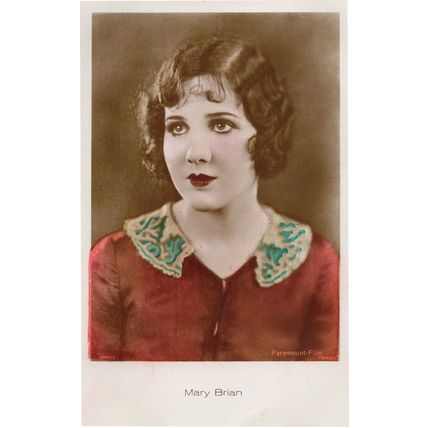Mary Brian Film Star Hand Tinted Coloured Real Photo Postcard