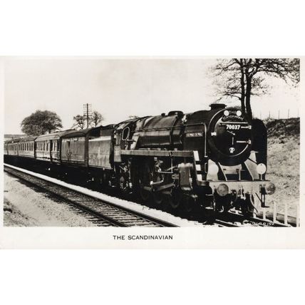 The Scandanavian Train Railway Valentines Old Photo Postcard