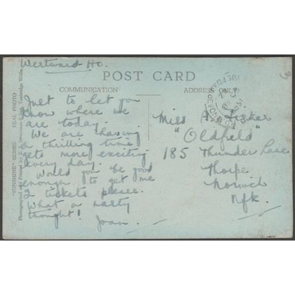 C.H.A. Torridge House, Westward-Ho, Devon, 1942 - Sweetman RP Postcard
