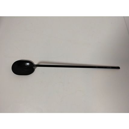 Primitive Iron Metal Ladle - Black -One end flattened, Spoon Head is Oval 15.75"