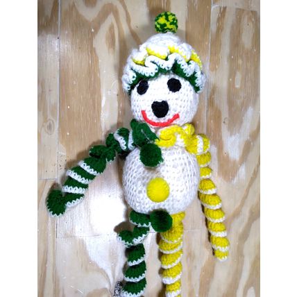 Snowman Amigurumi Style - Plush Crochet / Heavy Yarn Stuffed! Handmade/ 29" VTG