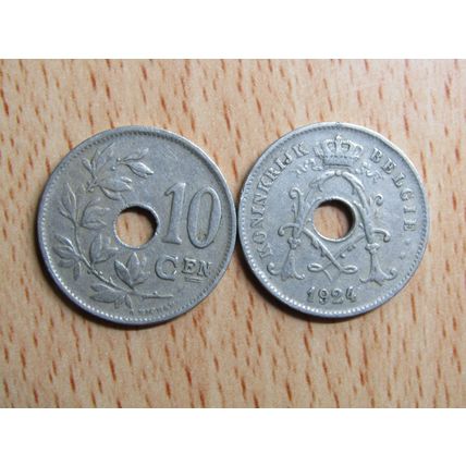 Belgium 1924 10 Centime Belgie (Dutch - Flemish Text) Coin