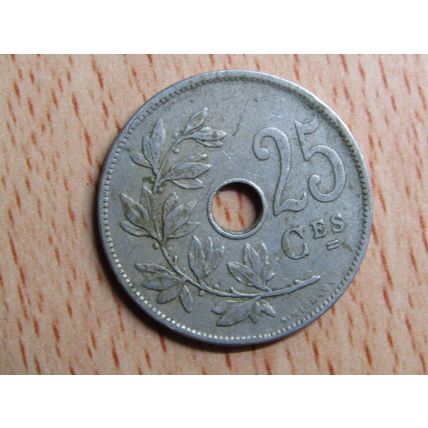 Belgium 1926 25 Centime Belgique (French Text) Coin