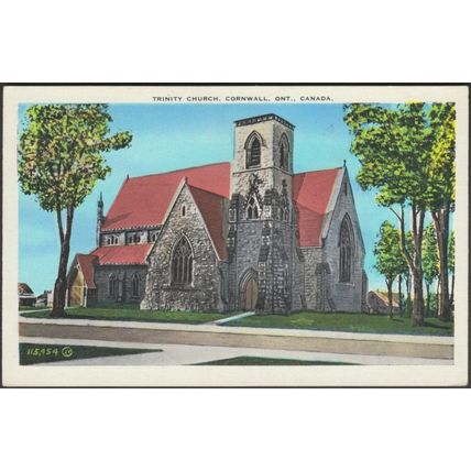 Trinity Church, Cornwall, Ontario, 1937 - Valentine-Black Postcard