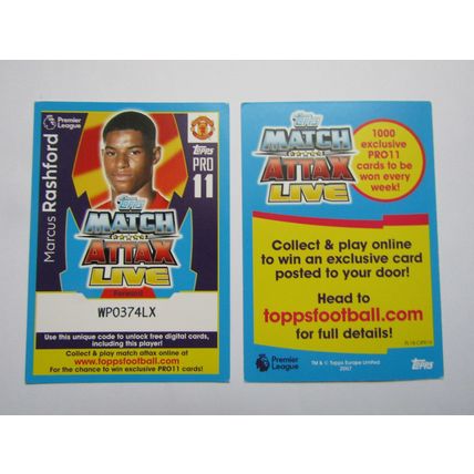 PRO11. Marcus Rashford - Manchester Utd - Match Attax 2017/18 Football Card EF1