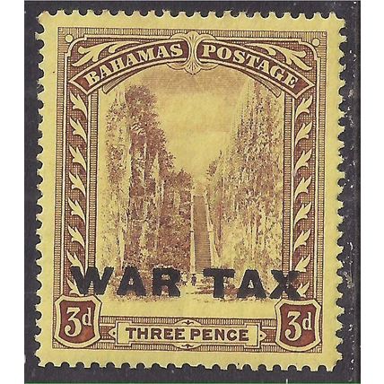 Bahamas 1918 KGV 3d Queens Staicase Ovpt War Tax MM SG 98 ( B1487 )