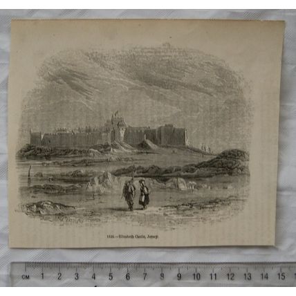 1860s engraving - Elizabeth Castle, Jersey