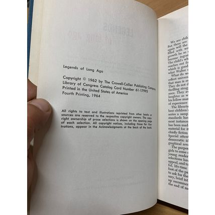1964 YOUNG FOLKS SHELF OF BOOKS "LEGENDS OF LONG AGO" VOL 7 HARDBACK BOOK (P5)