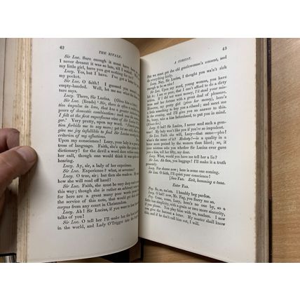 1873 THE WORKS OF RICHARD BRINSLEY SHERIDAN VOLS 1 & 2 ANTIQUE BOOKS (T8)